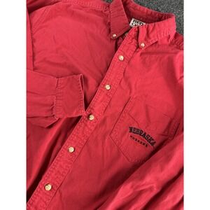 Nebraska Huskers Red Oak Button Down Shirt XL Red